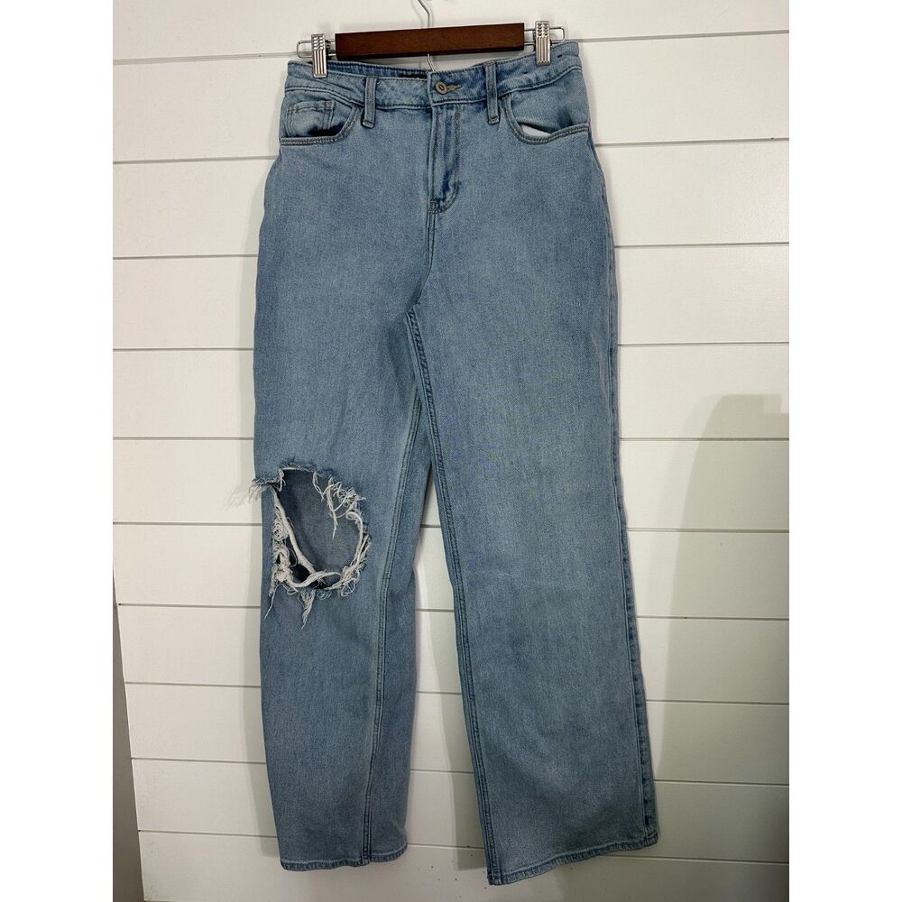 Hollister Womens 5L High Rise Baggy Vintage Stretch Jeans Distressed 27
